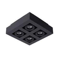 Plafondspot Xirax, 4-lamps, zwart