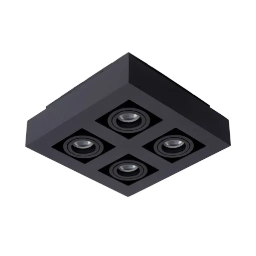 Plafondspot Xirax, 4-lamps, zwart