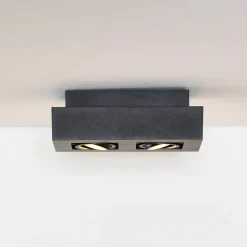 Plafondspot Xirax, 2-lamps, zwart