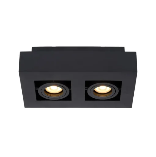 Plafondspot Xirax, 2-lamps, zwart