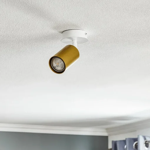 Plafondspot Zen 1-lamp in wit/goud