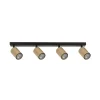 Plafondspot Zoom, 4-lamps, zwart/goud