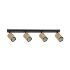 Plafondspot Zoom, 4-lamps, zwart/goud