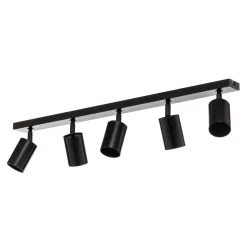 Plafondspot Zoom, 5-lamps, zwart