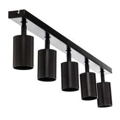 Plafondspot Zoom, 5-lamps, zwart