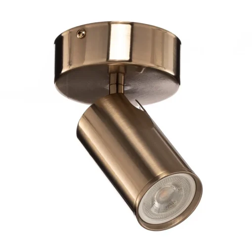 Plafondspots, messing antiek, 1-lamp