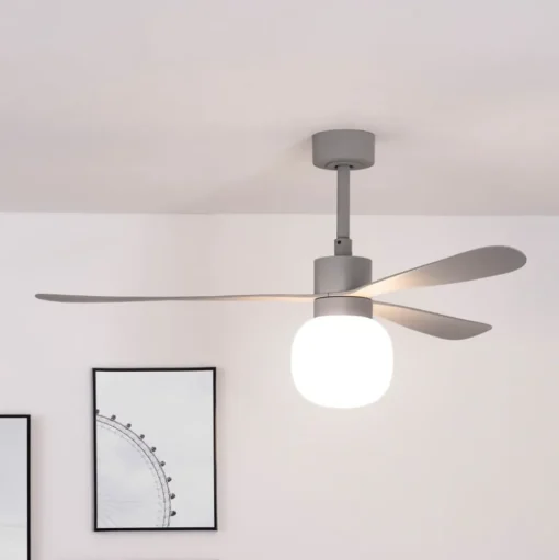 Plafondventilator Amelia Ball LED lamp grijs