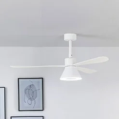 Plafondventilator Amelia Cone met LED lamp, wit