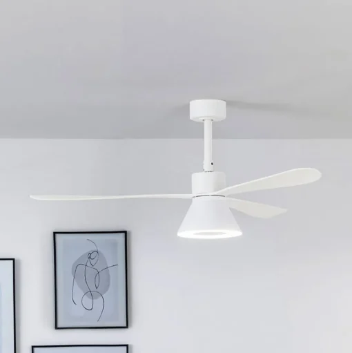 Plafondventilator Amelia Cone met LED lamp, wit