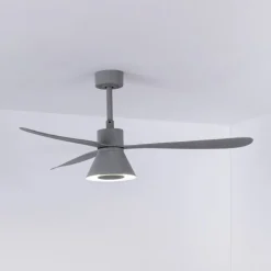 Plafondventilator Amelia Cone, LED lamp, grijs