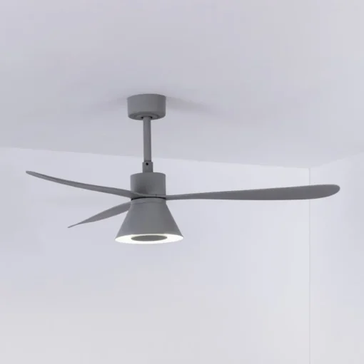 Plafondventilator Amelia Cone, LED lamp, grijs