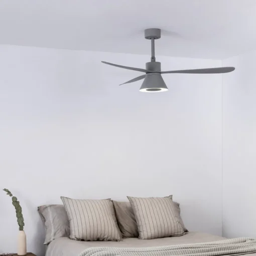 Plafondventilator Amelia Cone, LED lamp, grijs