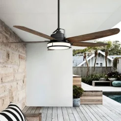Plafondventilator Beacon met licht Louisville, brons, stil