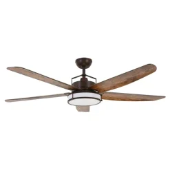 Plafondventilator Beacon met licht Louisville, brons, stil