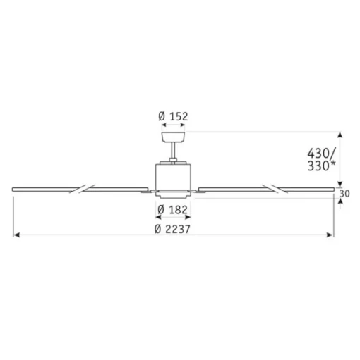 Plafondventilator Big Smooth Eco titaanzilver