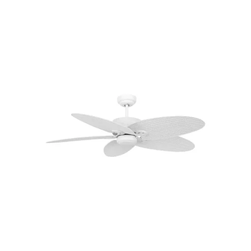 Plafondventilator Fijian II, wit, Ø 132 cm, stil
