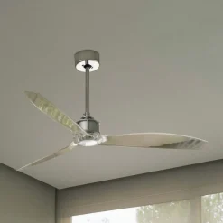 Plafondventilator Just Fan M chroom/transparant