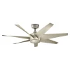 Plafondventilator Lehr2, IP44, antiek zilver, Ø 137 cm