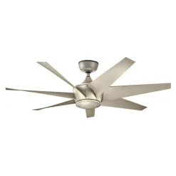 Plafondventilator Lehr2, IP44, antiek zilver, Ø 137 cm