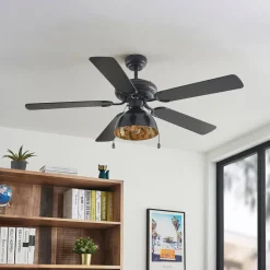 Plafondventilator Lucande met verlichting Shamoian, stil, Ø 130 cm