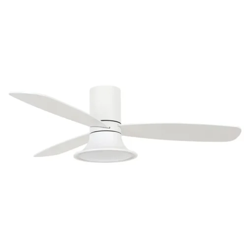 Plafondventilator met licht Flusso wit Ø 132 cm stil
