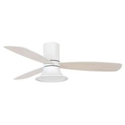 Plafondventilator met licht Flusso wit Ø 132 cm stil