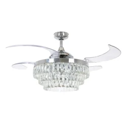 Plafondventilator met licht Fanaway Veil chroom stil