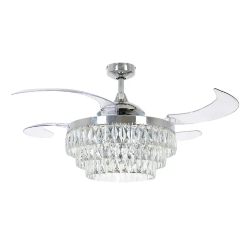 Plafondventilator met licht Fanaway Veil chroom stil