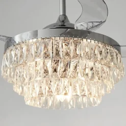 Plafondventilator met licht Fanaway Veil chroom stil