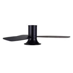 Plafondventilator met licht Flusso zwart 132cm stil