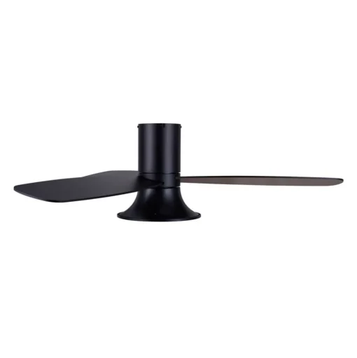 Plafondventilator met licht Flusso zwart 132cm stil