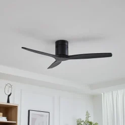 Plafondventilator Vindur, zwart, DC, stil, 132 cm