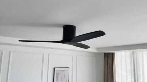 Plafondventilator Vindur, zwart, DC, stil, 132 cm