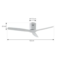 Plafondventilator Vindur, wit, DC, stil, Ø 132 cm