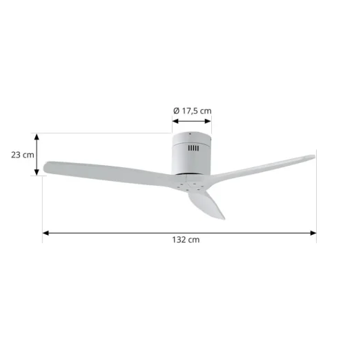 Plafondventilator Vindur, wit, DC, stil, Ø 132 cm