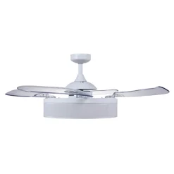 Plafondventilatorlamp Fanaway Fraser wit/helder stil