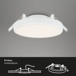 Plat LED inbouwspot, wit, Ø 10 cm, 4.000K