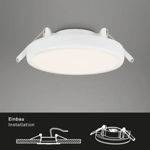 Plat LED inbouwspot, wit, Ø 10 cm, 4.000K