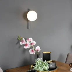 Pluto wandlamp, 1-lamp, zwart/wit, schakelaar