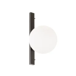 Pluto wandlamp, 1-lamp, zwart/wit, schakelaar