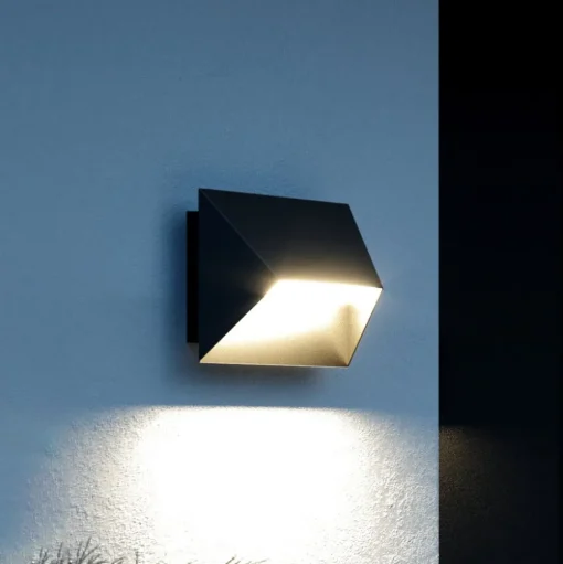 Pontio 27 buitenwandlamp, breedte 27 cm, zwart