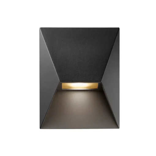 Pontio 15 buitenwandlamp, breedte 15 cm, zwart