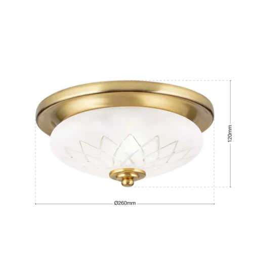 Porto plafondlamp, Ø 26 cm, bronskleurig, glas, E27