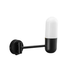 PR Home badkamer wandlamp Zeta, zwart, IP44, draaibaar