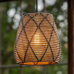 PR Home Lollo buiten hanglamp, naturel rotan look, Ø 28 cm