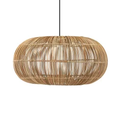 PR Home Zuri buiten hanglamp, rotan, Ø 61 cm, stekker