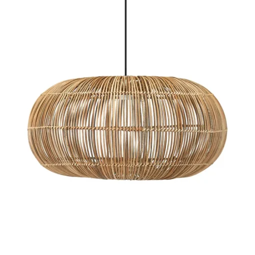 PR Home Zuri buiten hanglamp, rotan, Ø 61 cm, stekker