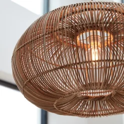 PR Home Zuri buiten hanglamp, rotan, Ø 61 cm, stekker
