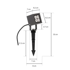 Prikspot Charlie met LED voor buiten, IP65