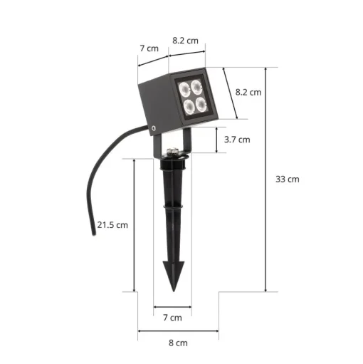 Prikspot Charlie met LED voor buiten, IP65
